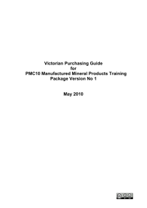 Victorian Purchasing Guide for PMC10 Manufactured Mineral