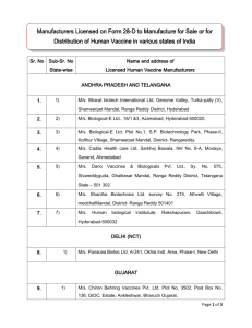 20150514-CDSCO-Human Vaccine Manufacturers India