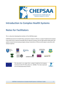 CHEPSAA: Introduction to Complex Health Systems: Facilitators