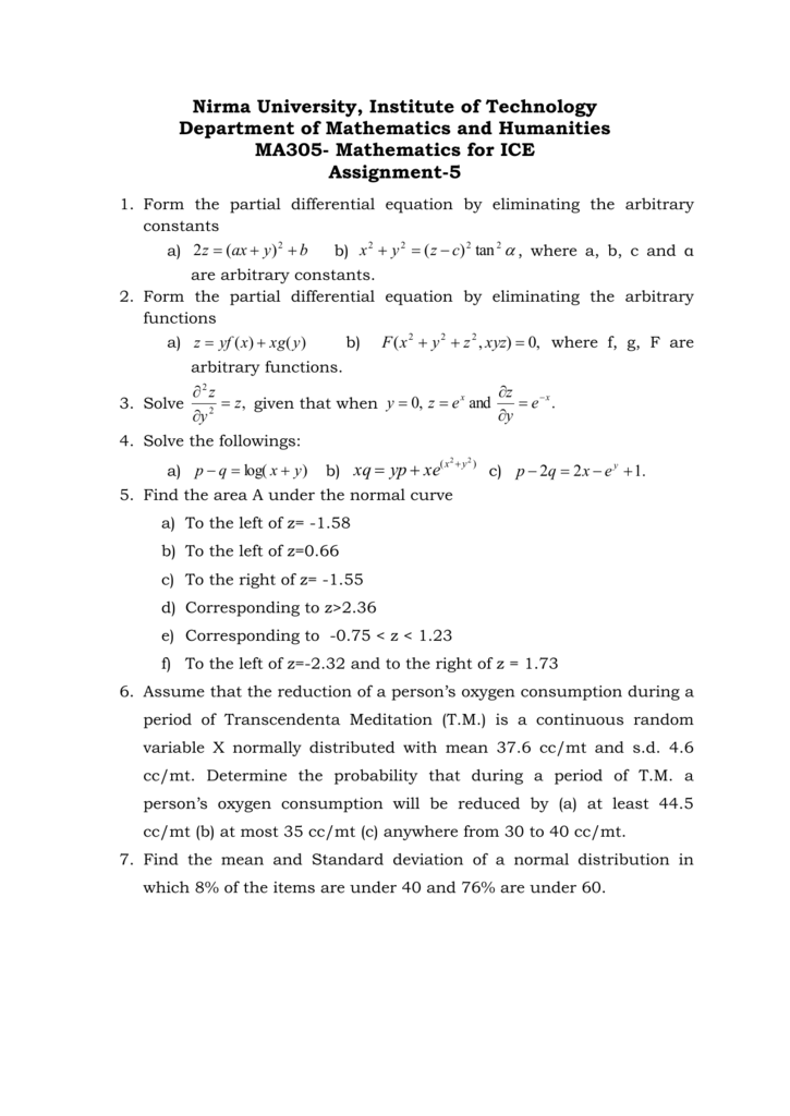 Assignment 5 Pde