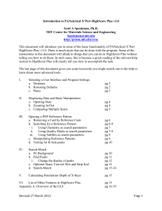 Guide to Basic X-Ray Powder Diffraction Data Analysis using