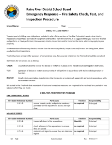 check, test, and inspect - Rainy River District School Board