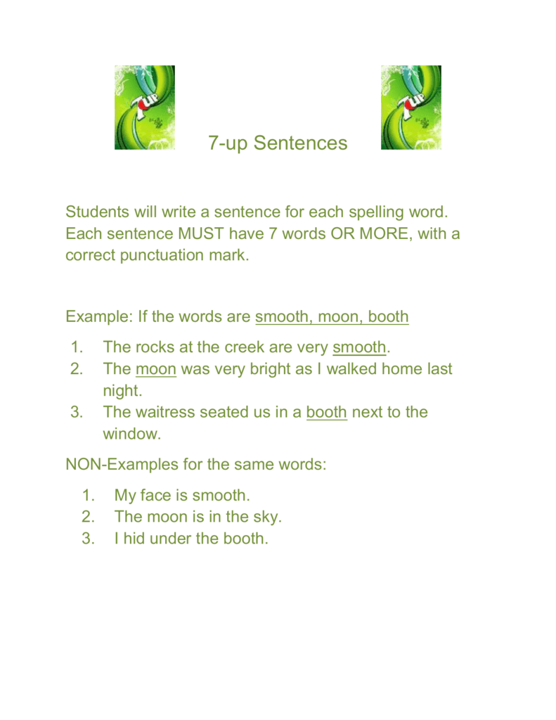 7 Up Sentences Examples