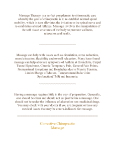 Menu of Services - Corrective Chiropractic
