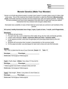 Monster Genetics Lab - 30 points