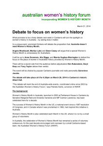 Debate to focus on women`s history