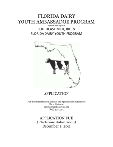 Florida Dairy Youth Ambassador Program Guidelines