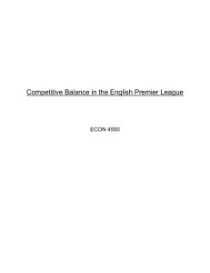 Competitive Balance in the English Premier League