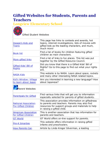 Gifted Websites for Students, Parents and Teachers