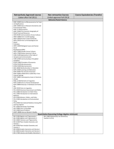 Retroactively Approved courses (taken after Fall 2011) Non