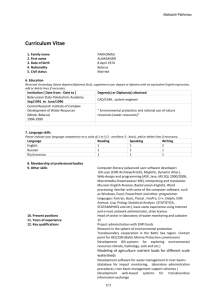 Curriculum Vitae - Central Research Institute for Complex Use of