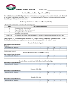 Individual Education Plan Report Form (IEP