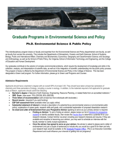 PhD fact sheet - Environmental Science and Policy