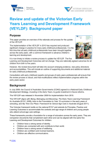 Review and update of the Victorian Early Years Learning and