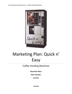 Marketing Plan Coffee Vending Machines