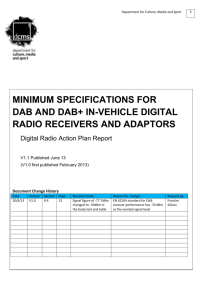 Minimum specifications for DAB and DAB+ in-vehicle digital