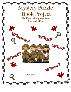 Mystery Puzzle Book Report