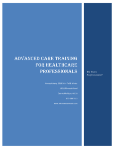 Advanced care training for healthcare professionals