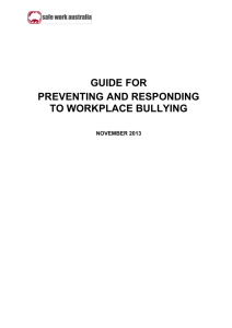 Guide for preventing and responding to workplace bullying