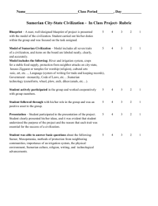 Sumerian Civilization In Class Project Rubric