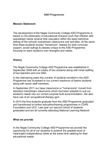 ASD Programme 2016 - Nagle Community College