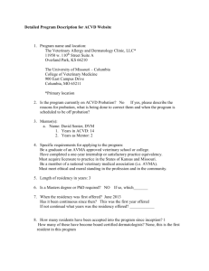 3 year program, 1 resident - American College of Veterinary