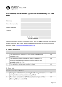 Supplementary information for applications to use