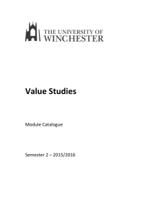 Value Studies - University of Winchester