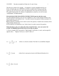 Draft Ideas for a Junior level Math and E&M diagnostic: (Start of