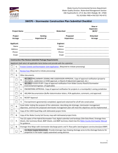 Stormwater Construction Plan Submittal Checklist