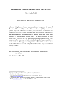 Cournot-Bertrand Competition: A Revisit of Strategic Trade Policy in