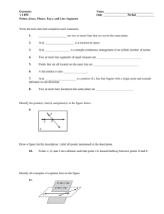 Geometry Name 1.1 HW Date Period ______ Points, Lines, Planes