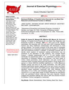 Backward Walking: A Possible Active Exercise for Low Back Pain