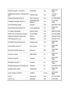 US Distributor List - Protective Roofing Products