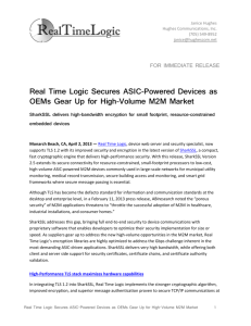 Real Time Logic Secures ASIC-Powered Devices as OEMs Gear Up