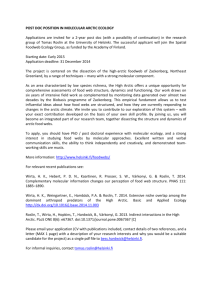 Post doc position in molecular arctic ecology