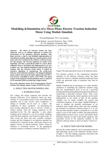 Modelling &Simulation of a Three-Phase Electric Traction