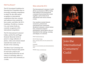 ICG tri-fold brochure - International Costumers` Guild, Inc.