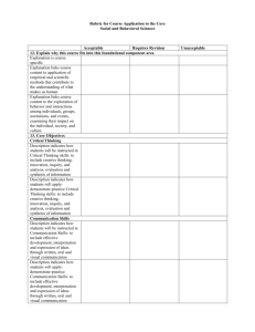 Rubric for Course Application to the Core Social and Behavioral