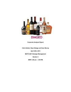 Corporate Analysis of Diageo PLC