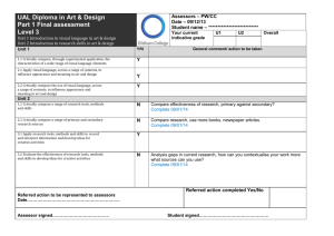 The Oldham College Exemplar Assessment sheet