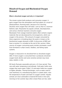 Dissolved Oxygen and Biochemical Oxygen Demand