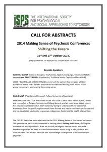 CALL FOR ABSTRACTS 2014 Making Sense of Psychosis