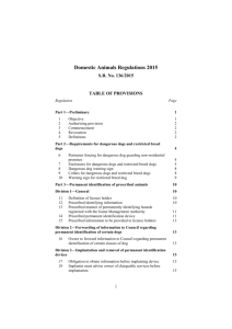 Domestic Animals Regulations 2015