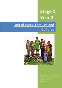 Unit of Work: Families and Cultures