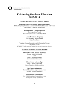 a list of the 2013-14 graduate student honorees