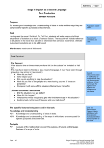 Written Text Production - Experience of isolation