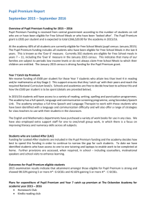 Pupil Premium Report 2015 – 2016