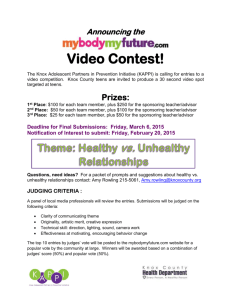 Announcing the Video Contest! - My Body, My Future home page