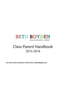 Class Parent Handbook 2014-2015